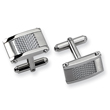 Stainless Steel Grey Carbon Fiber Rectangle Cuff Links
