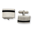 Stainless Steel Black Accent Cuff Links