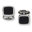 Stainless Steel Carbon Fiber Cuff Links