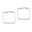 Stainless Steel 3x38mm Square Hoop Earrings