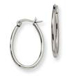 Stainless Steel 2x18mm Diameter Oval Hoop Earrings