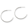 Stainless Steel 2x33mm Diameter J Hoop Post Earrings
