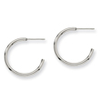 Stainless Steel 2x24mm Diameter J Hoop Post Earrings