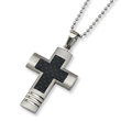 Stainless Steel Carbon Fiber Cross Necklace