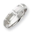 14k White Gold 5mm Grooved Brushed And Polished Wedding Band