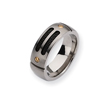 Titanium Black Plated 24k Gold Accent 8mm Brushed Band