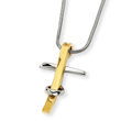 Stainless Steel And IP-plated Cross Pendant Necklace