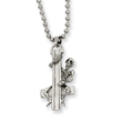 Stainless Steel Skeleton Hugging Cross Pendant Necklace