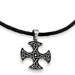 Stainless Steel Enameled Celtic Cross Pendant Necklace