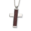 Stainless Steel Chocolate Color IP-plated Cross Pendant