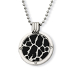 Titanium With Black Enamel And Diamond Necklace