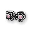 Sterling Silver Reflections Pink CZ Connector Bead