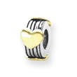 Sterling Silver & 14k Gold Reflections Heart Bead