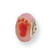 Sterling Silver Reflections Kids Orange Foot Murano Glass Bead