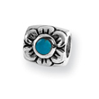 Sterling Silver Reflections Turquoise Cubic Zirconia Bead