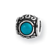 Sterling Silver Reflections Turquoise Cubic Zirconia Bead