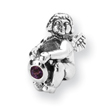Sterling Silver Reflections February Cubic Zirconia Antiqued Bead