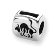 Sterling Silver Reflections Taurus Zodiac Antiqued Bead