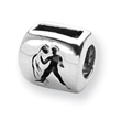 Sterling Silver Reflections Aquarius  Zodiac Antiqued Bead