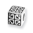 Sterling Silver Reflections Heart Cube Bead