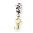 Sterling Silver & 14K Gold Reflections Key Dangle Bead
