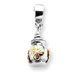 Sterling Silver & 14K Gold Reflections Floral Ash Dangle Bead