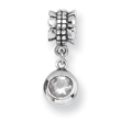 Sterling Silver Reflections Cubic Zirconia Round Dangle Bead