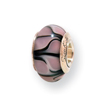 Sterling Silver Reflections Kids Black Murano Glass Bead