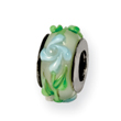 Sterling Silver Reflections Green/Blue Floral Murano Glass Bead