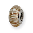 Sterling Silver Reflections Brown/White Murano Glass Bead
