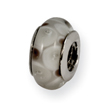 Sterling Silver Reflections Brown/White Murano Glass Bead