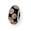 Sterling Silver Reflections Black/Grey Murano Glass Bead