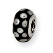 Sterling Silver Reflections Black/White Murano Glass Bead