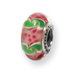 Sterling Silver Reflections Pink/Green Murano Glass Bead