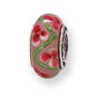 Sterling Silver Reflections Pink/Green Murano Glass Bead