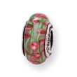 Sterling Silver Reflections PalePink/Green Murano Glass Bead