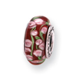 Sterling Silver Reflections Pink/Red Murano Glass Bead