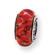 Sterling Silver Reflections Orange Murano Glass Bead