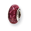 Sterling Silver Reflections Purple Floral Murano Glass Bead