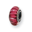 Sterling Silver Reflections Red Murano Glass Bead