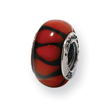 Sterling Silver Reflections Red/Black Murano Glass Bead