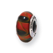 Sterling Silver Reflections Red/Black Murano Glass Bead
