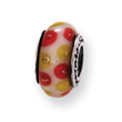 Sterling Silver Reflections Red/White Murano Glass Bead