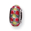 Sterling Silver Reflections Pink/Yellow Murano Glass Bead