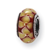 Sterling Silver Reflections Yellow Floral Murano Glass Bead