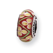 Sterling Silver Reflections Yellow Floral Hand-blown Glass Bead