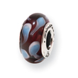 Sterling Silver Reflections Blue Hand-blown Glass Bead