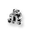 Sterling Silver Reflections Kids Letter D Bead