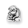 Sterling Silver Reflections Mama & Baby Monkey Bead