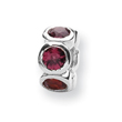 Sterling Silver Reflections Red Cubic Zirconia Bead